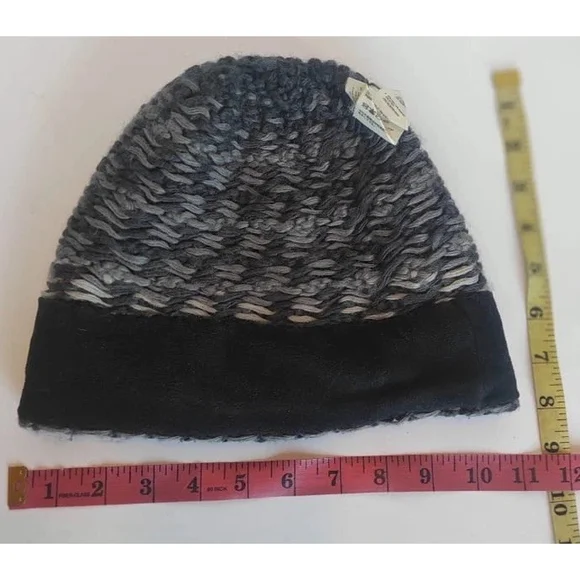 The North Face Wool Alpaca Knit Beanie Gray Lined Winter Hat One Size - Picture 10 of 13